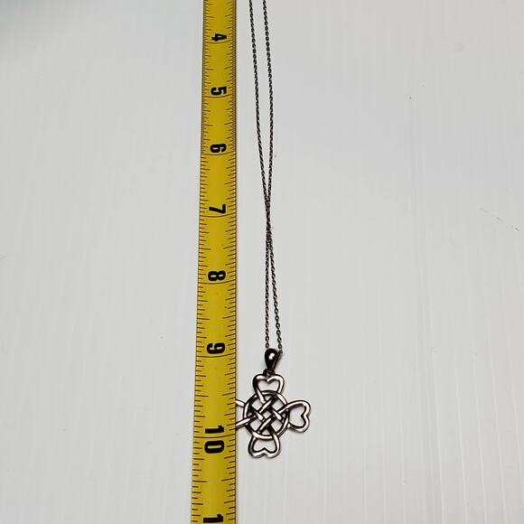 925 Celtic Infinity Heart Necklace 10" Silver Vtg - Picture 7 of 7